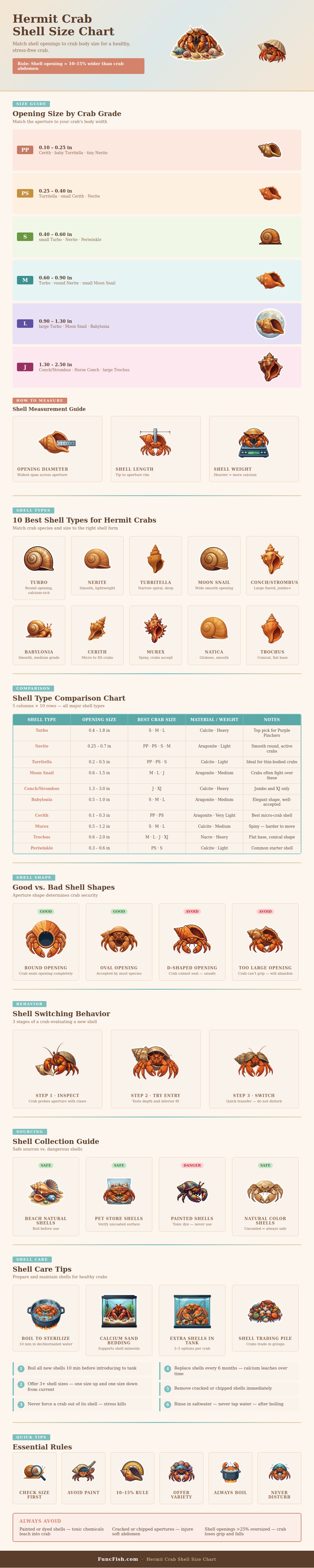 Hermit Crab Shell Size Chart