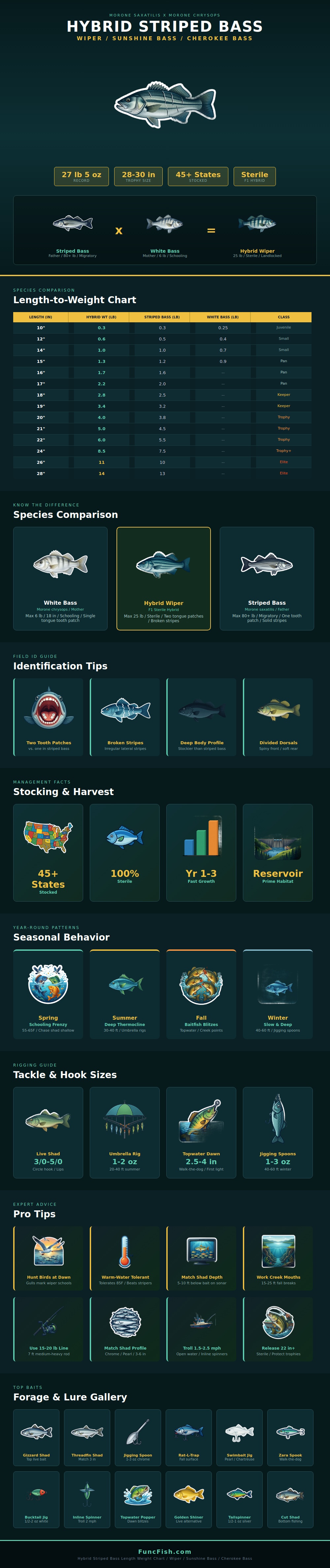 Hybrid Striped Bass Length Weight Chart