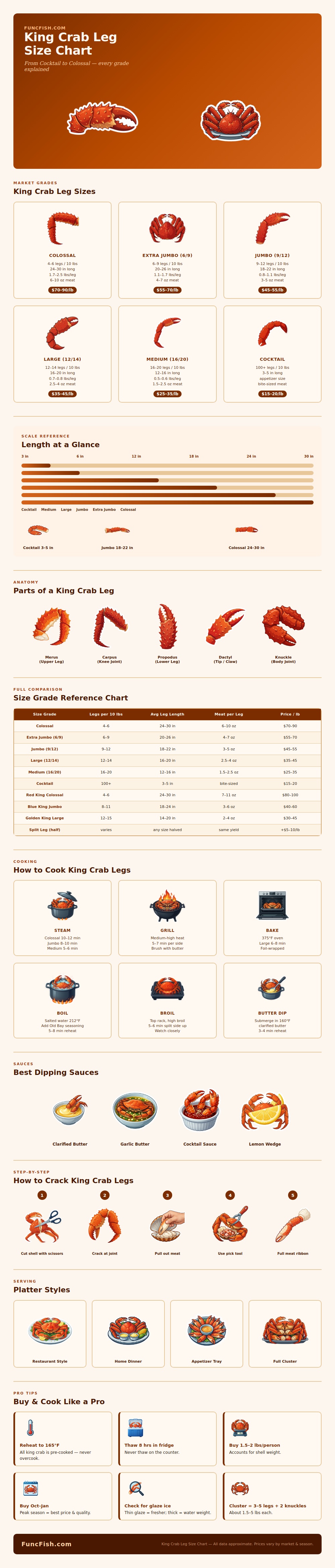 King Crab Leg Size Chart