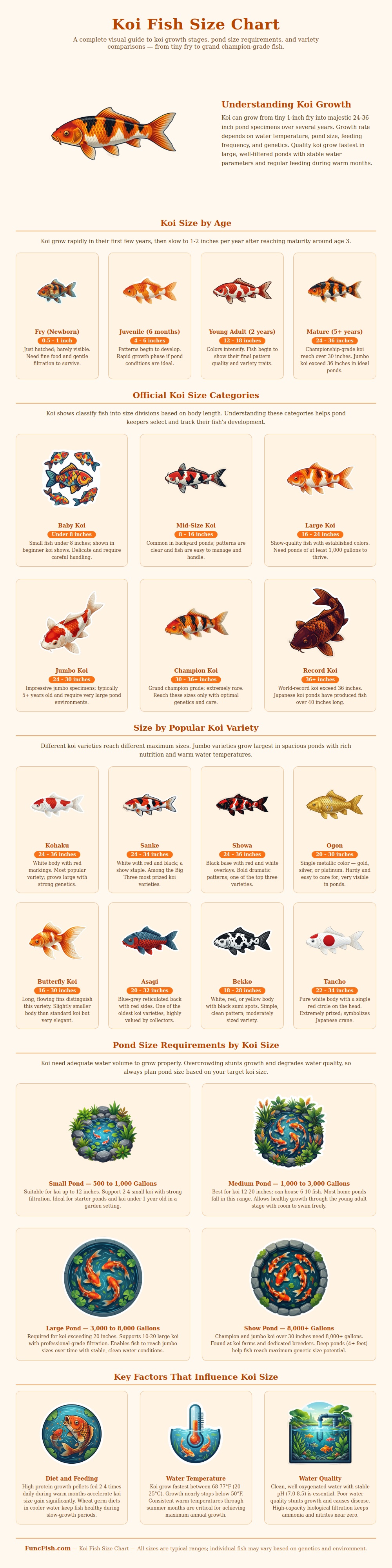Koi Fish Size Chart