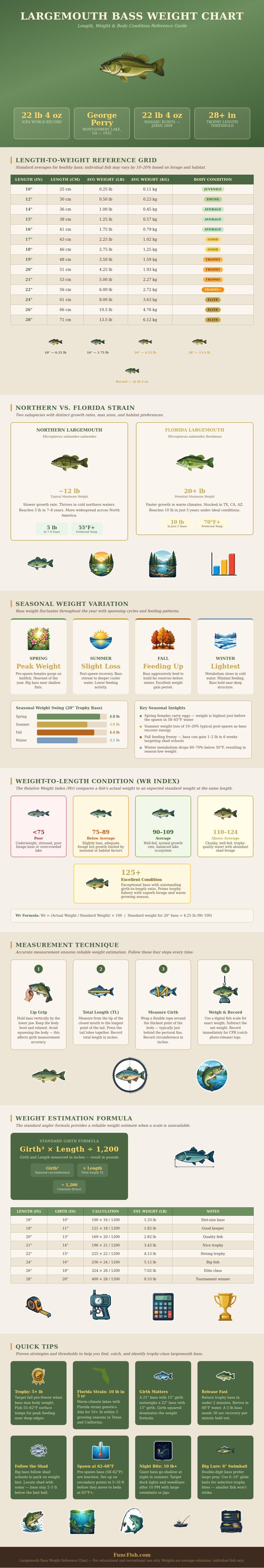 Largemouth Bass Weight Chart