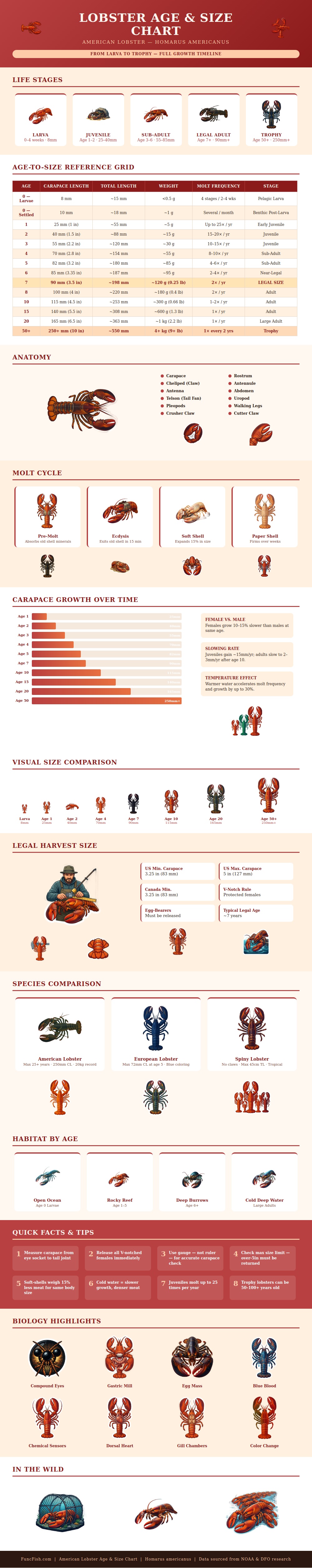 Lobster Age Size Chart