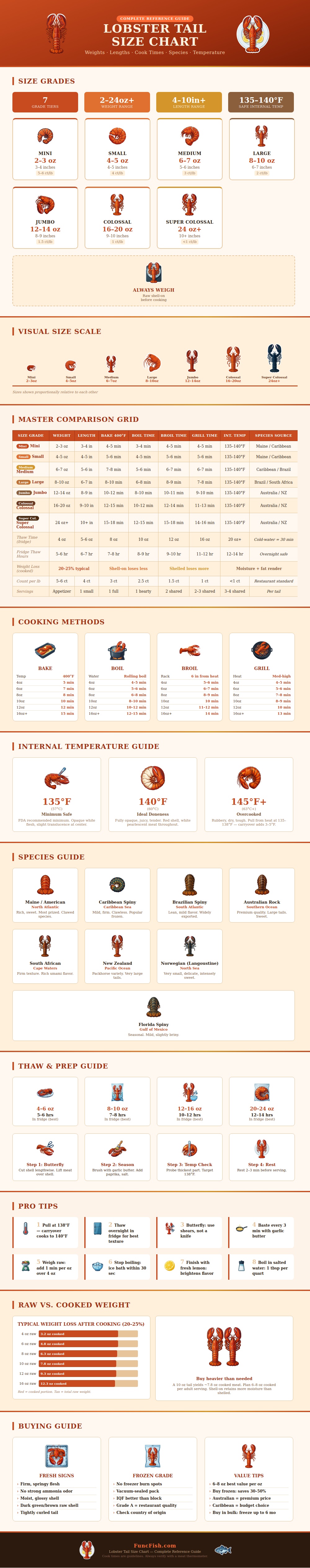 Lobster Tail Size Chart