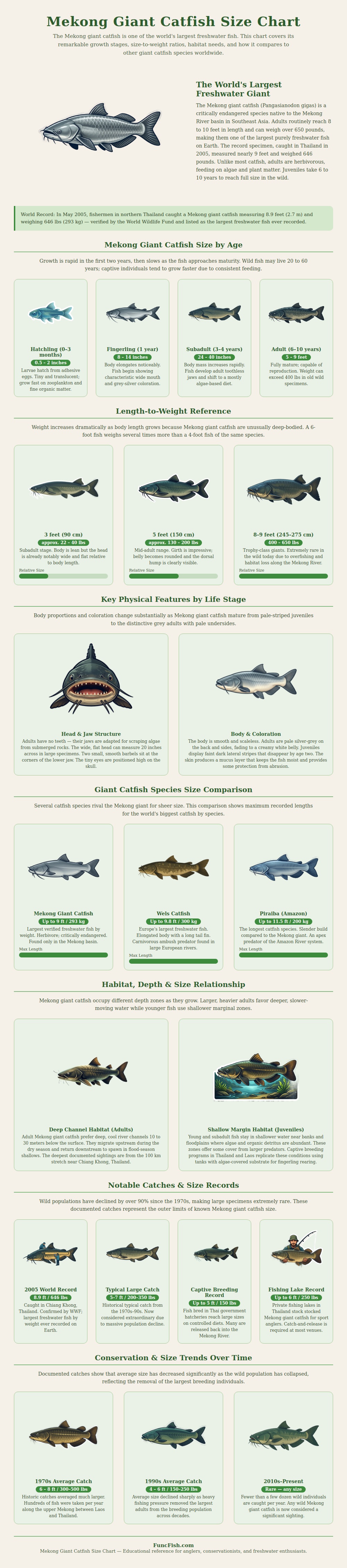 Mekong Catfish Size Chart