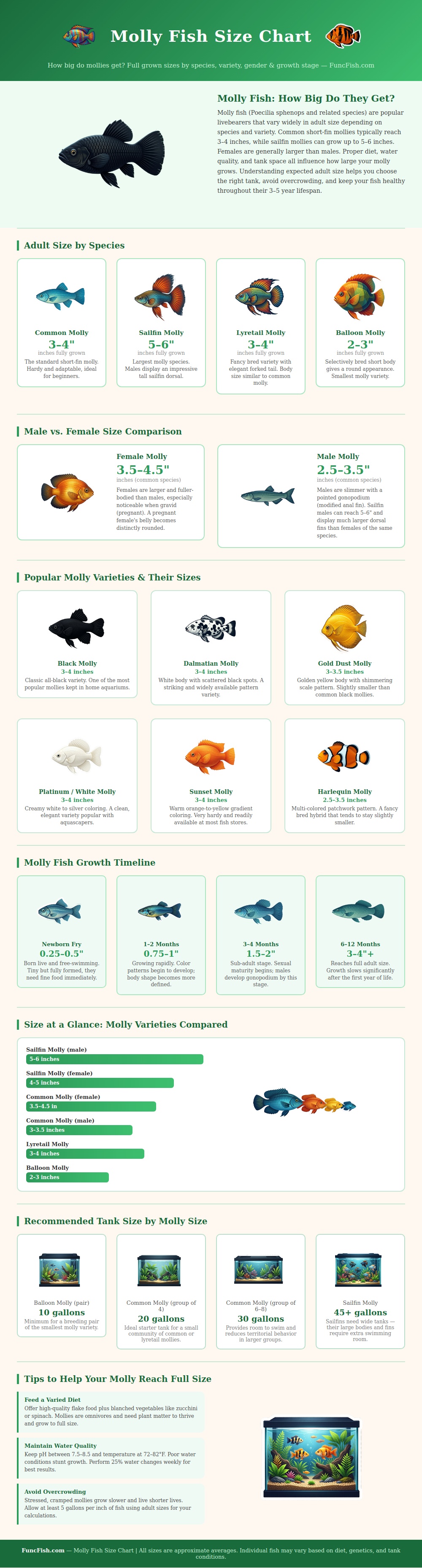 Molly Fish Size Chart