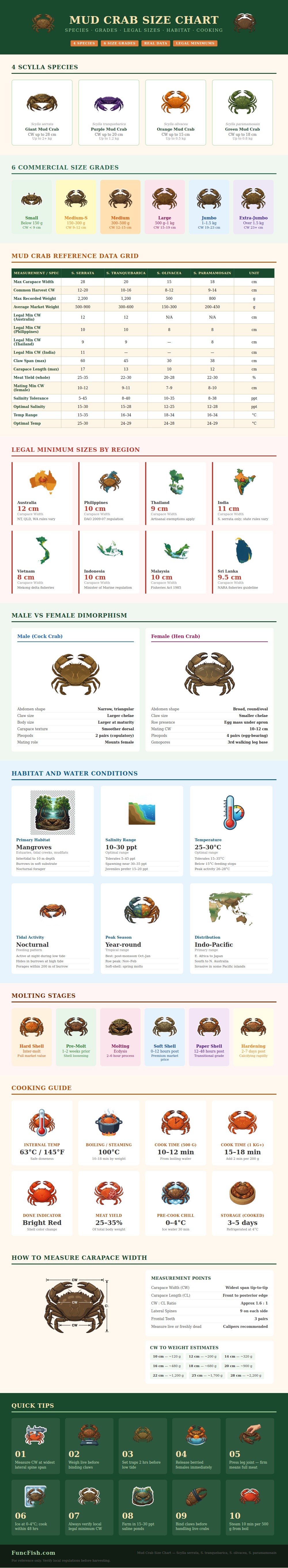 Mud Crab Size Chart