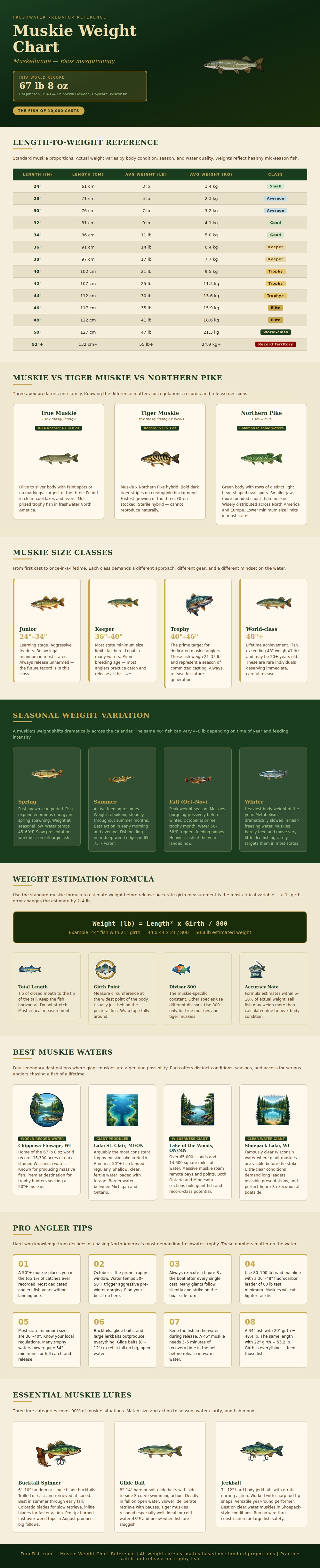 Muskie Weight Chart