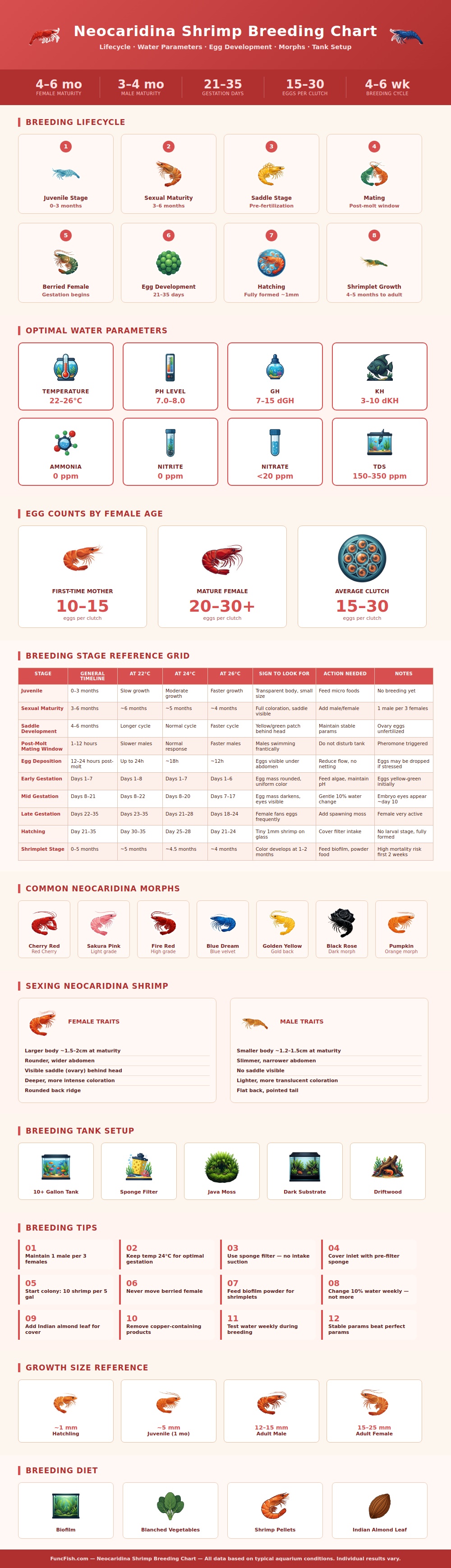 Neocaridina Shrimp Breeding Chart