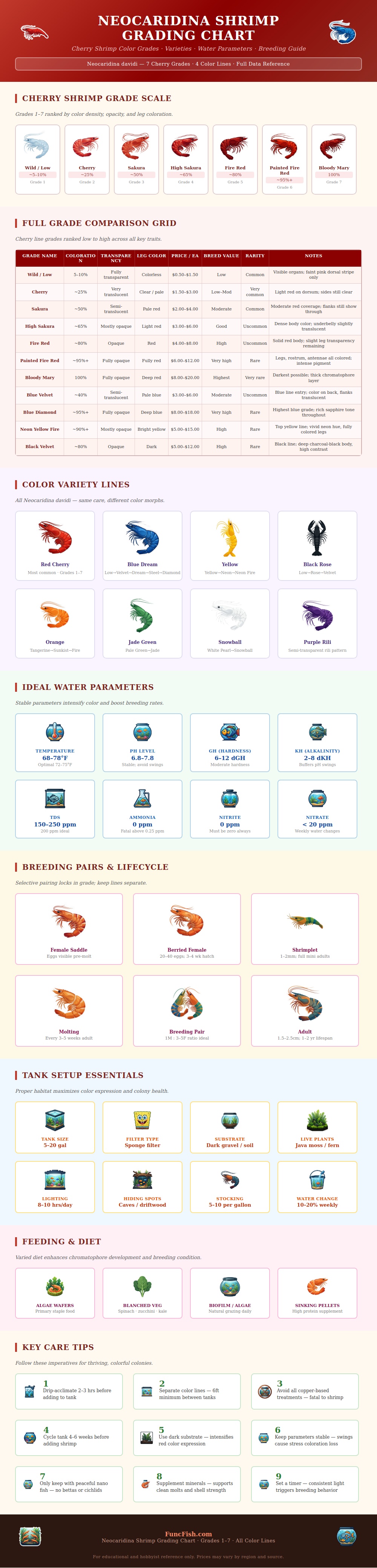 Neocaridina Shrimp Grading Chart