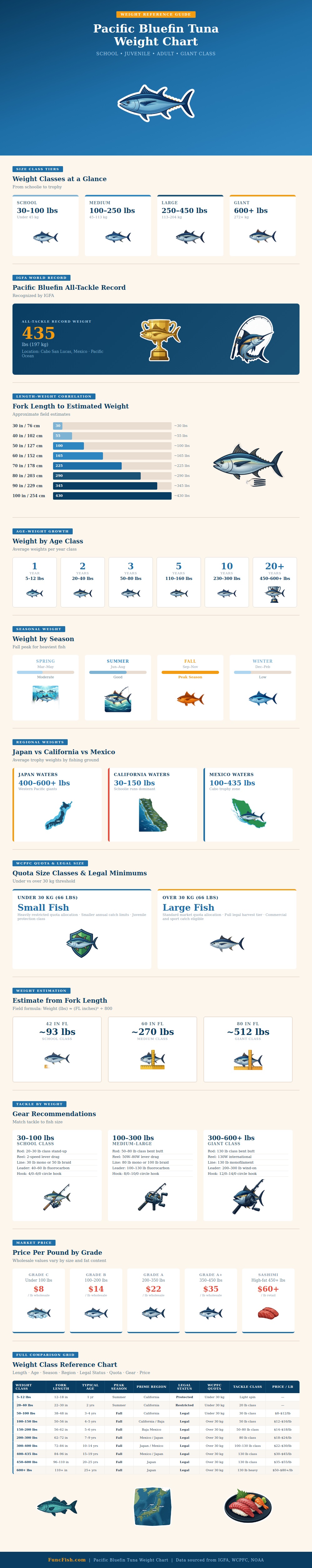 Pacific Bluefin Tuna Weight Chart