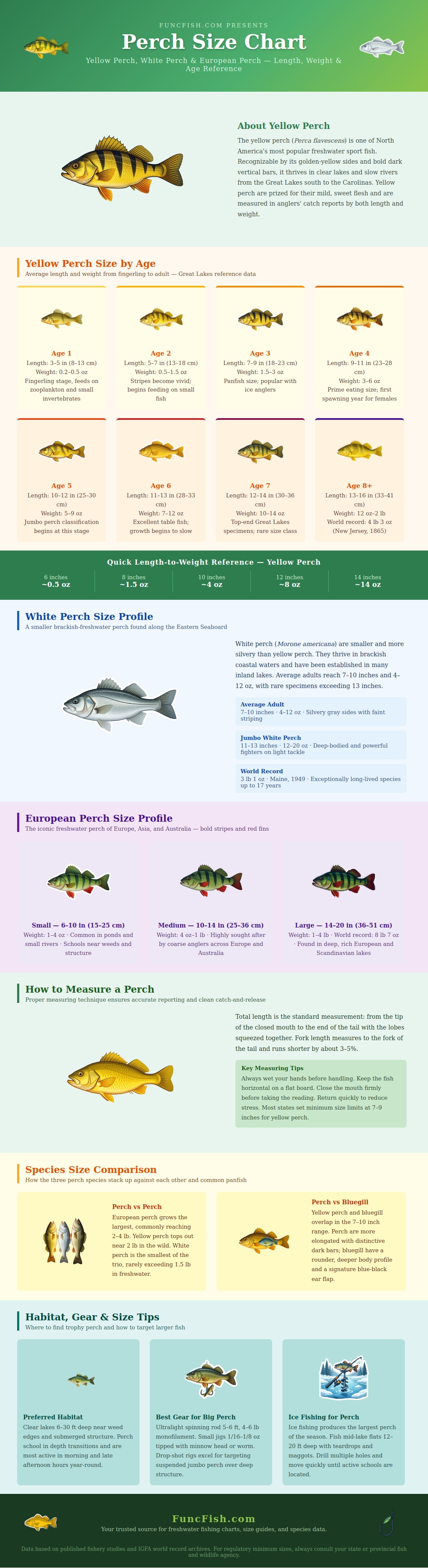 Perch Size Chart