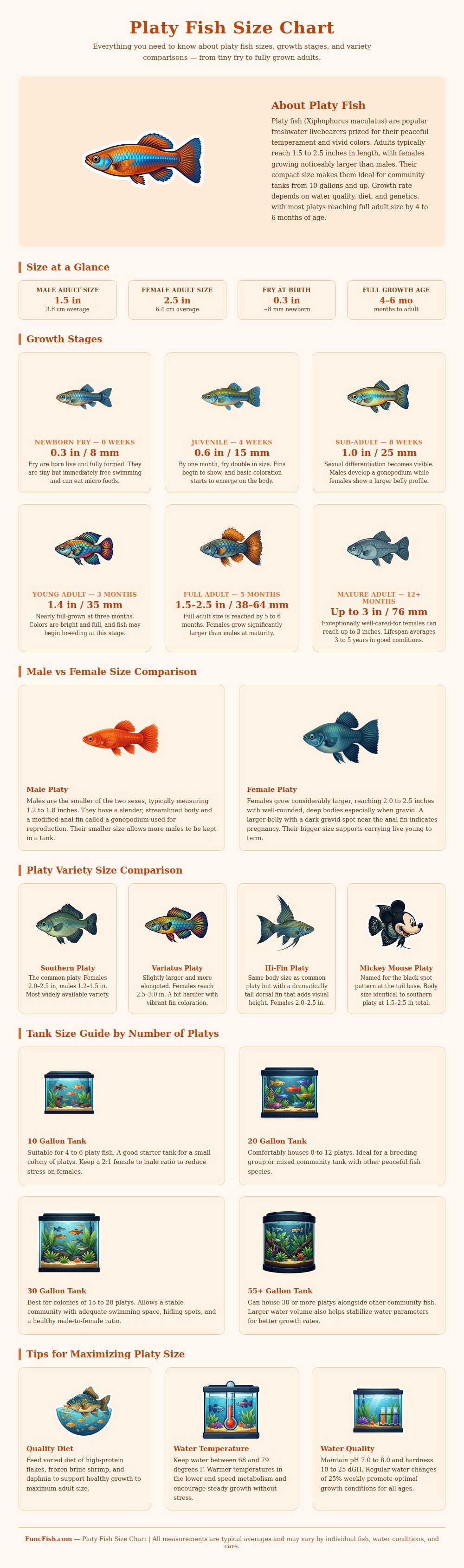 Platy Fish Size Chart