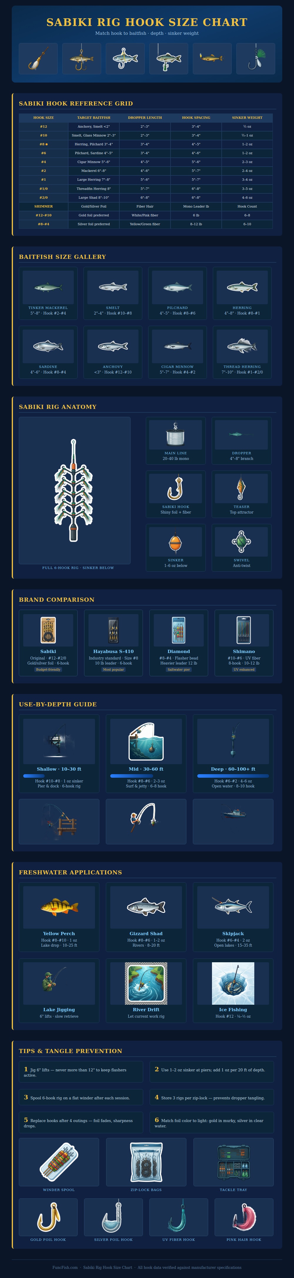 Sabiki Rig Hook Size Chart
