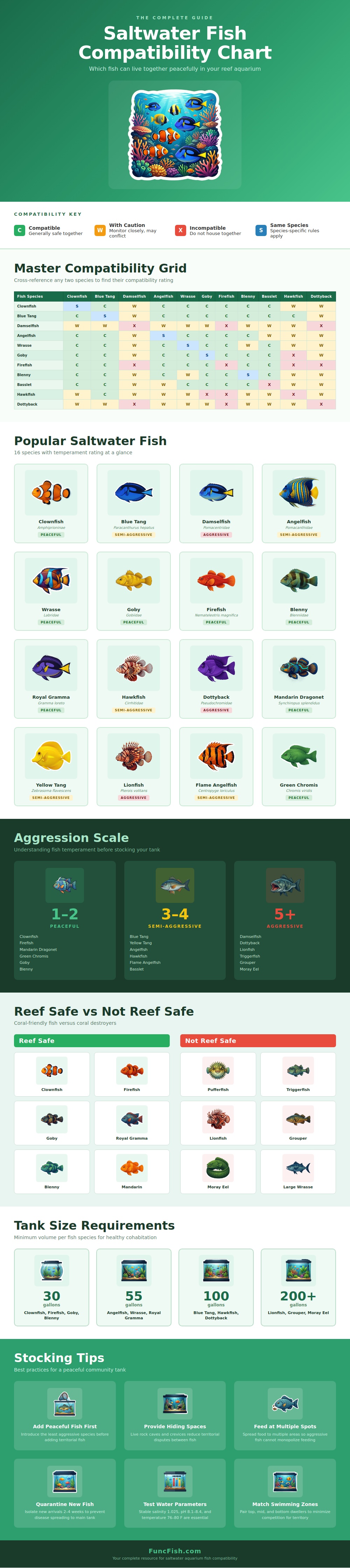 Saltwater Fish Compatibility Chart