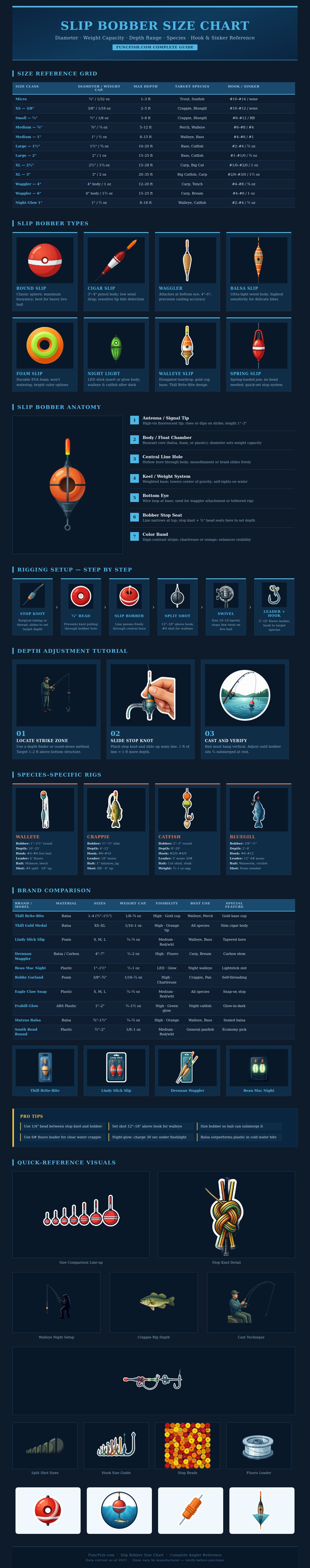 Slip Bobber Size Chart