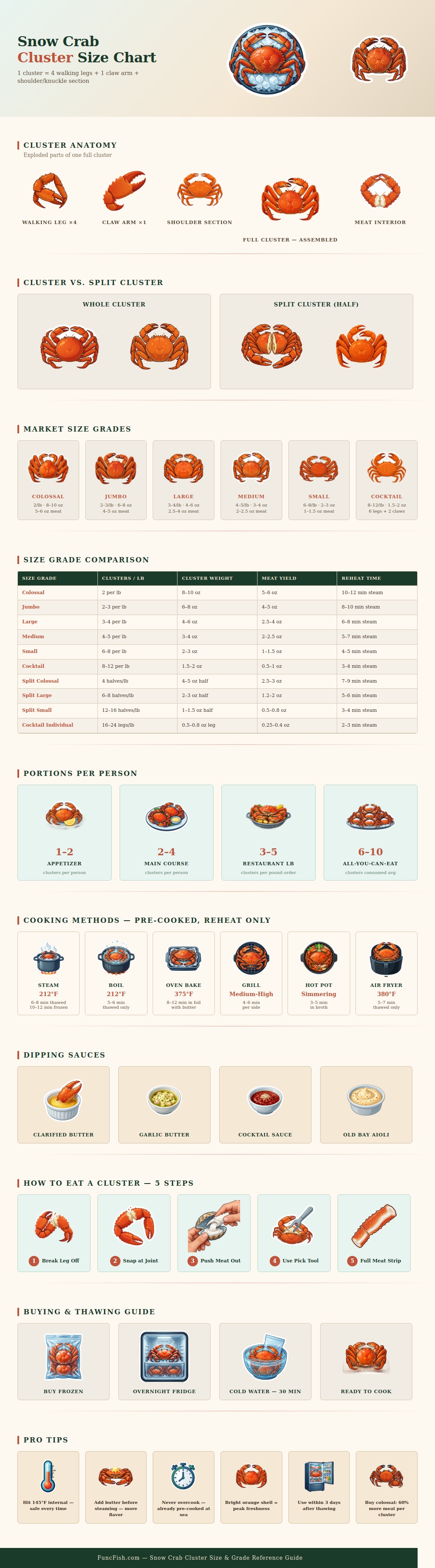 Snow Crab Cluster Size Chart