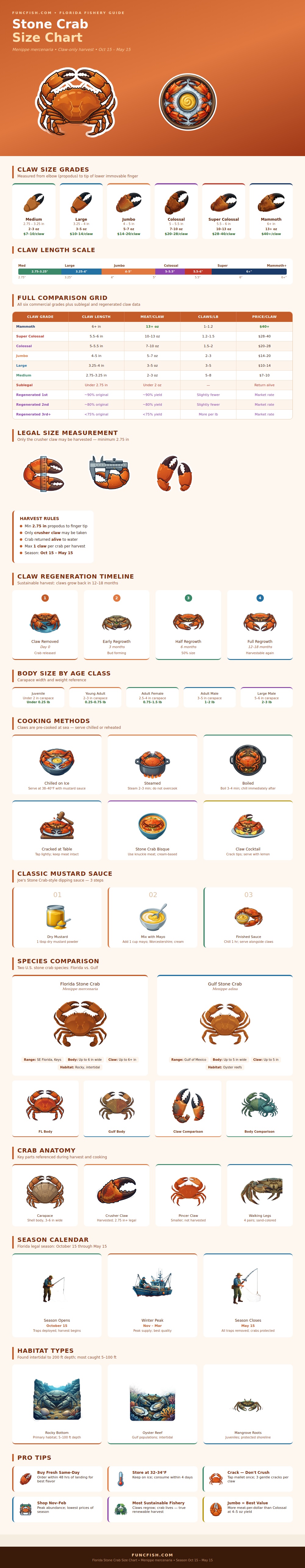 Stone Crab Size Chart