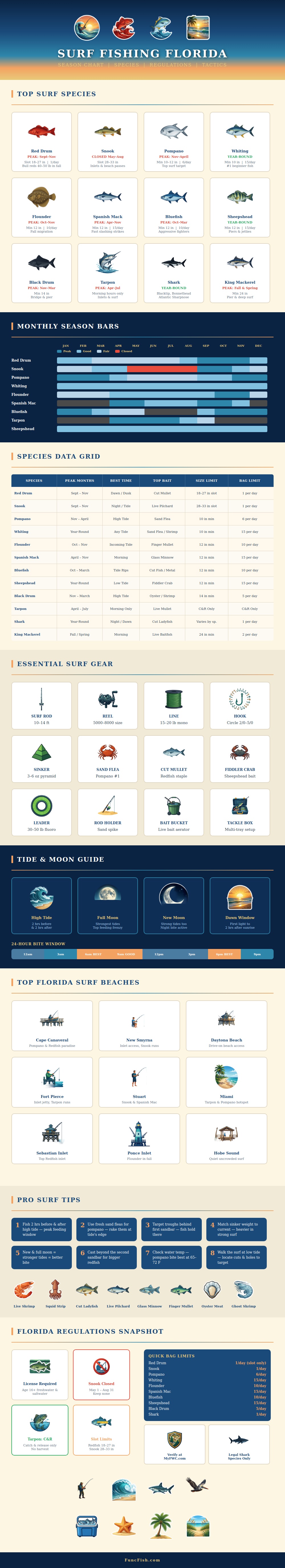 Surf Fishing Florida Season Chart