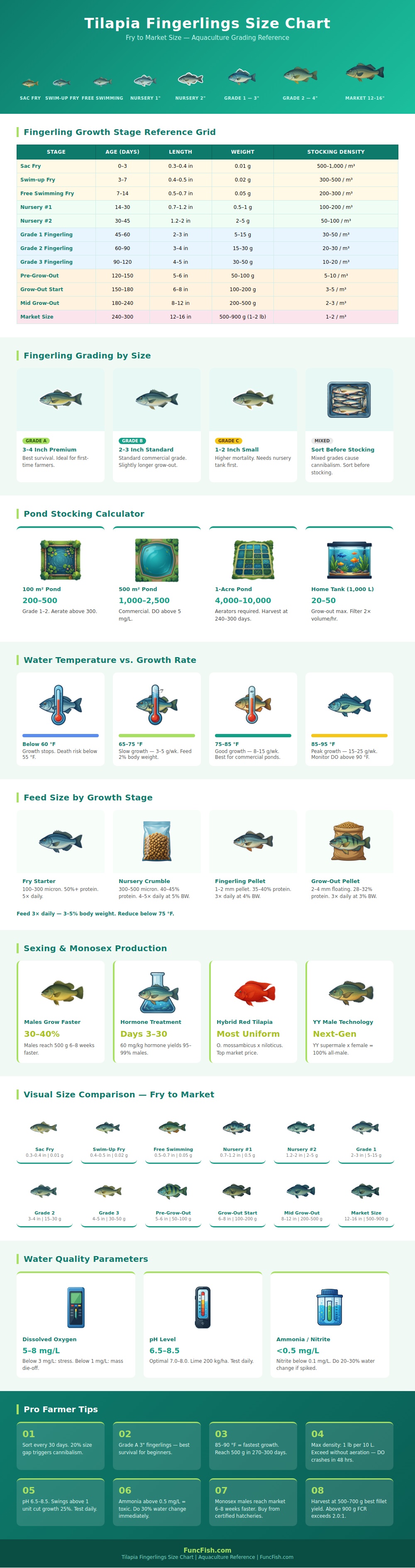 Tilapia Fingerlings Size Chart
