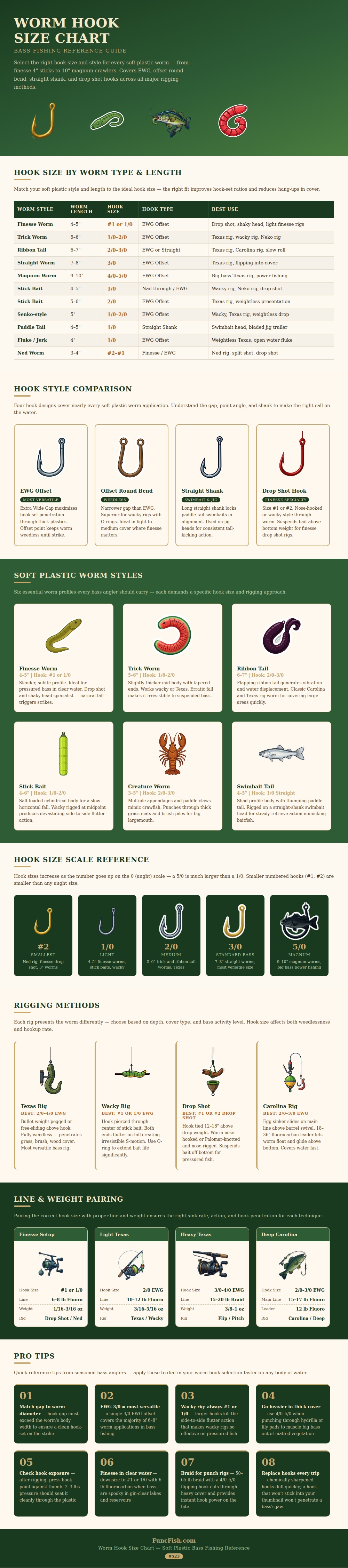Worm Hook Size Chart
