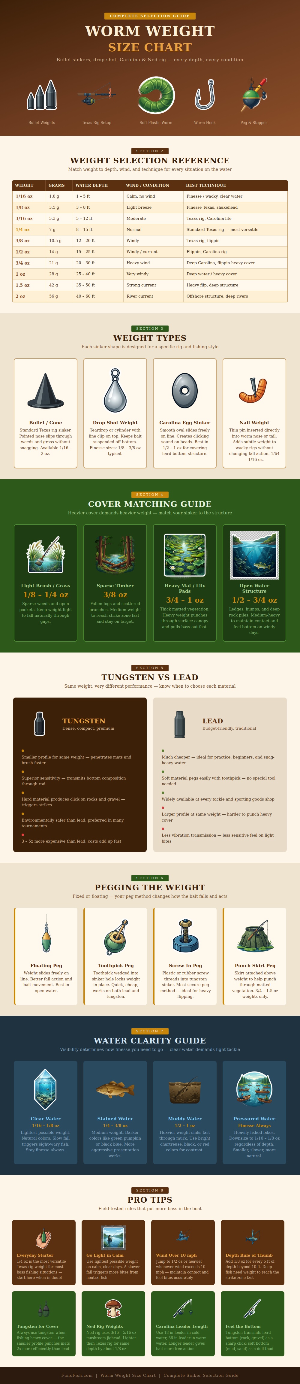Worm Weight Size Chart